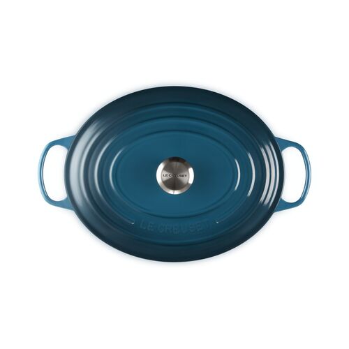 e Creuset gietijzeren ovale braadpan - 33 cm / 7.5 liter - deep teal