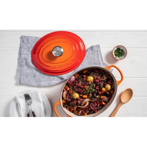 Le Creuset gietijzeren ovale braadpan 33 cm / 7.5 liter - oranjerood