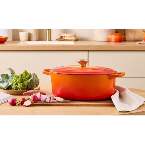 Le Creuset gietijzeren ovale braadpan 33 cm / 7.5 liter - oranjerood